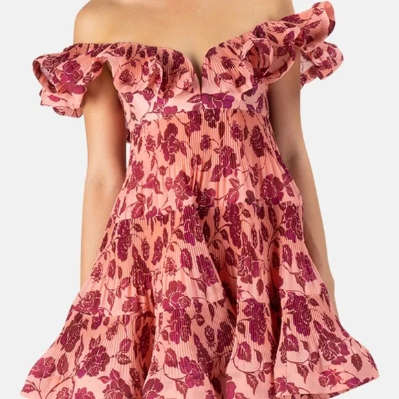 Zimmermann Pink Floral Dress lovestruck pleated - Picture 5 of 12